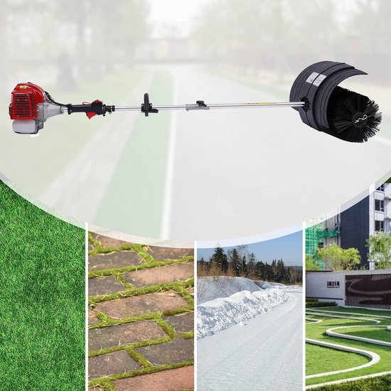 Benzinemotor Veegbezem - Motorbezem Sneeuwruimer - Terras Reinigen - 60cm Werkbreedte - 10 kg - Zwart — afbeelding 3