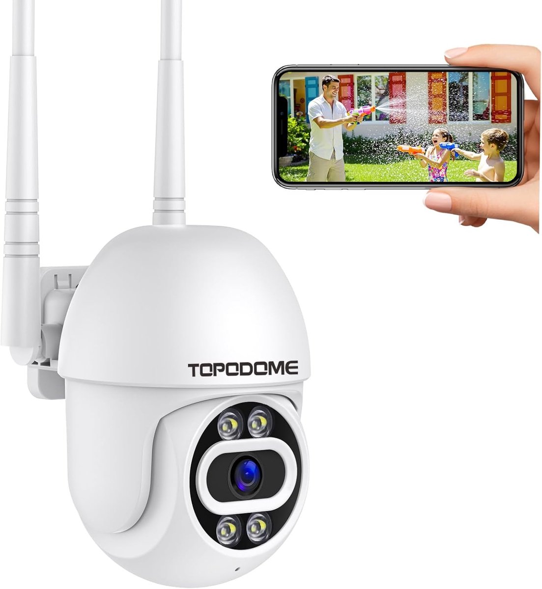 Wifi Camera - Beveiligingscamera Buiten - Huisbewaking - Onzichtbaar Nachtzicht - 1080P HD - Wit