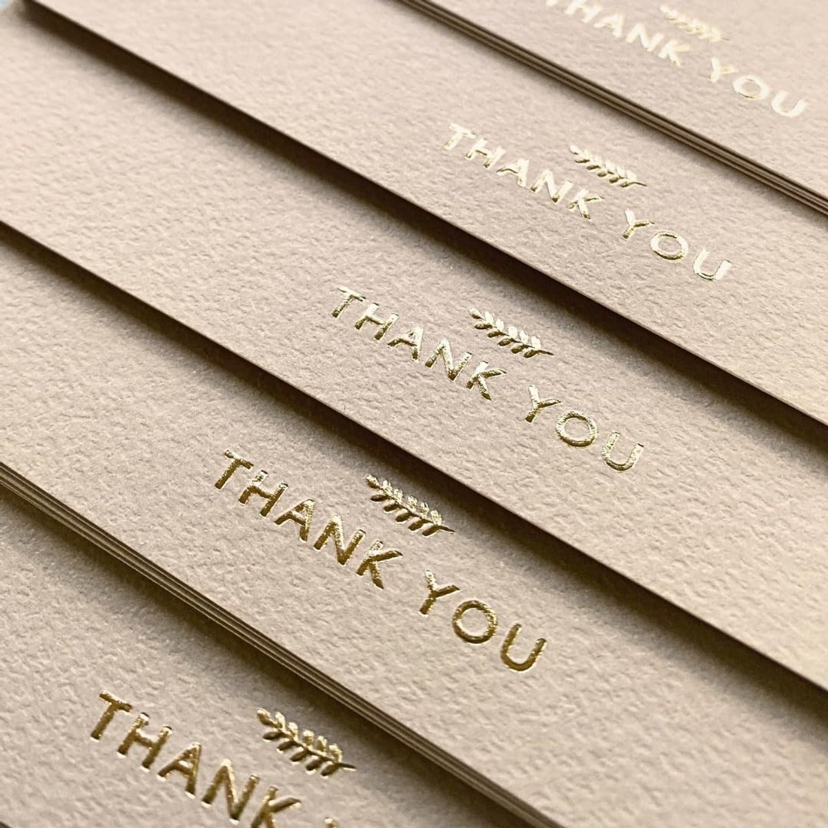 Dankbetuigingskaarten Set - Notitiekaarten Envelop - Alle Gelegenheden - Gedrukt Folie Ontwerp - 36 Stuks - Beige