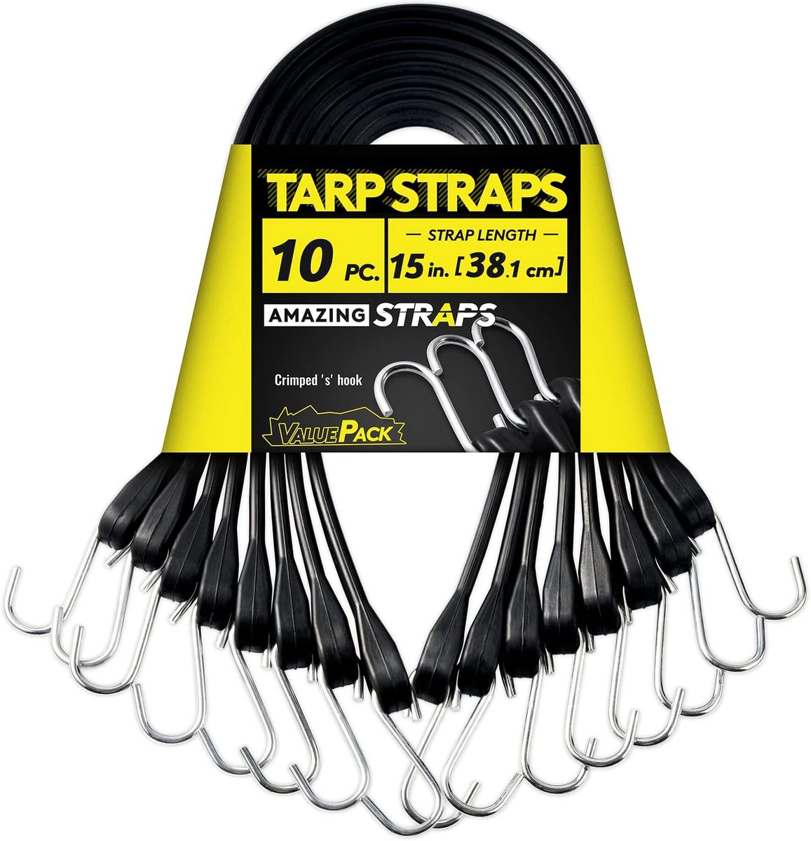 Rubberen Bungeekoorden - Elastische Spanners - Lading Zekeren - Zwaar Belastbaar - 10 Stuks - Zwart