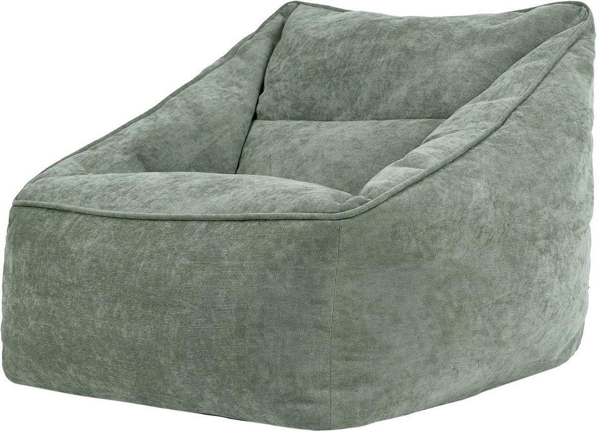 Zitzak Fauteuil - Zitstoel Zacht - Ontspannen Thuis - Stevige Rugsteun - 88 x 100 x 80 cm - Saliegroen