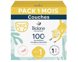 Baby luiers - Kleine maat - Droog en comfortabel - 12 uur bescherming - 162 stuks - Wit