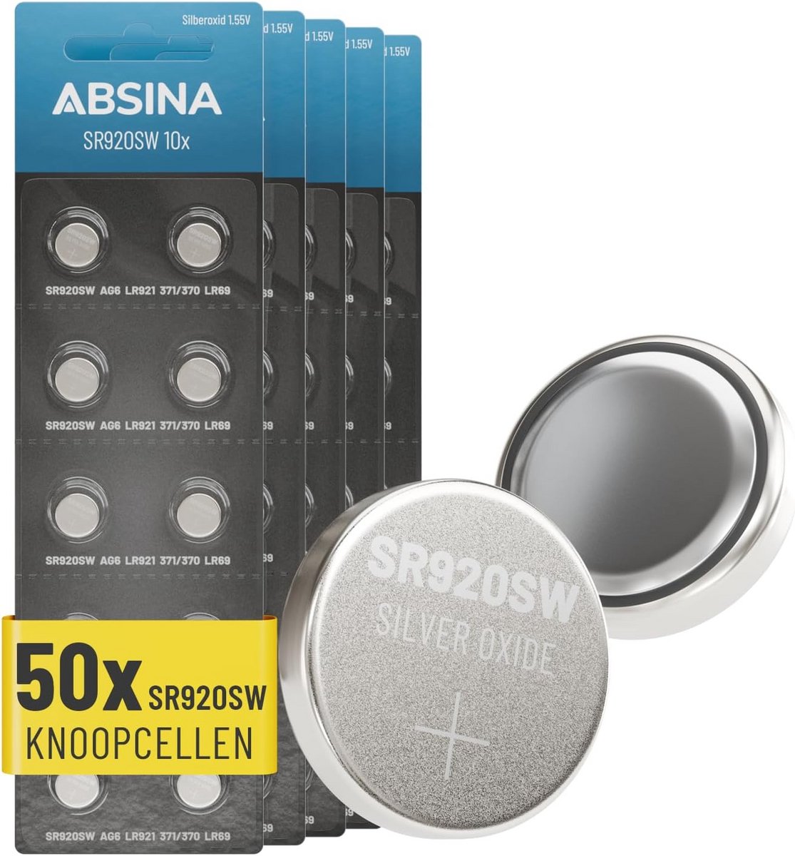 Knoopcel Batterijen - Kleine Batterijen - Horloges Repareren - Lange Houdbaarheid - 50 Stuks - Zilver
