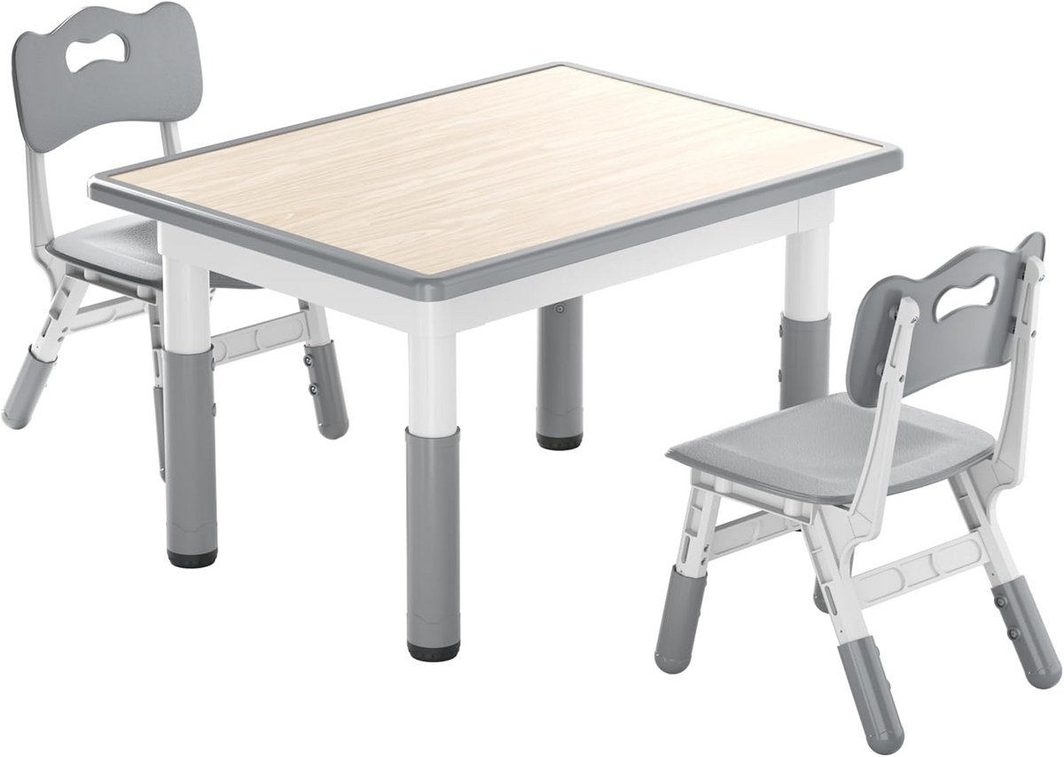 Kindertafel met stoelen - Kinderzitgroep - Creatief bezig zijn - In hoogte verstelbaar - 8
