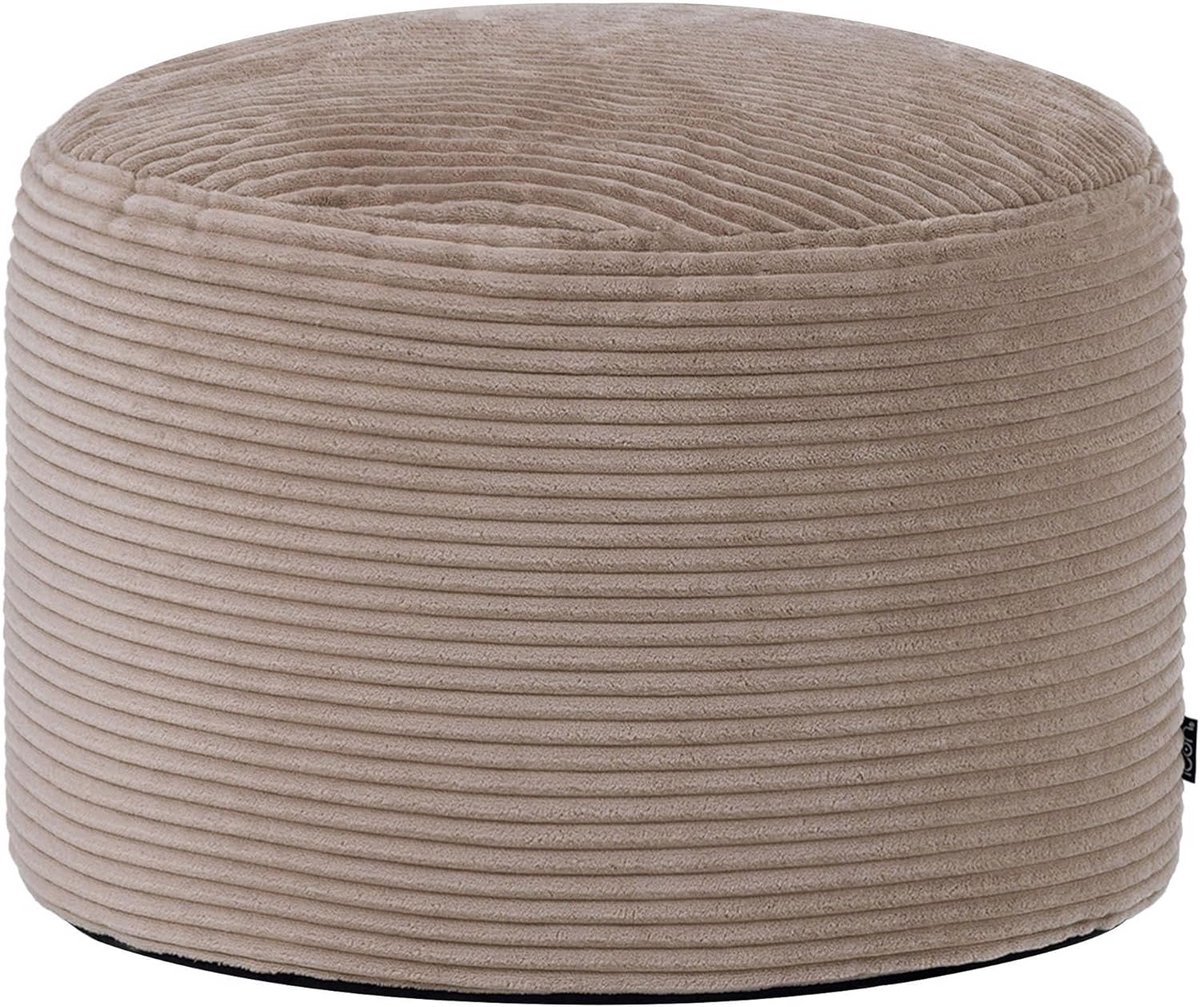 Zitzak Poef - Voetenbankje Krukje - Comfortabele Ontspanning - Zachte Corduroy Stof - 55x55x35 cm - Mokka Bruin