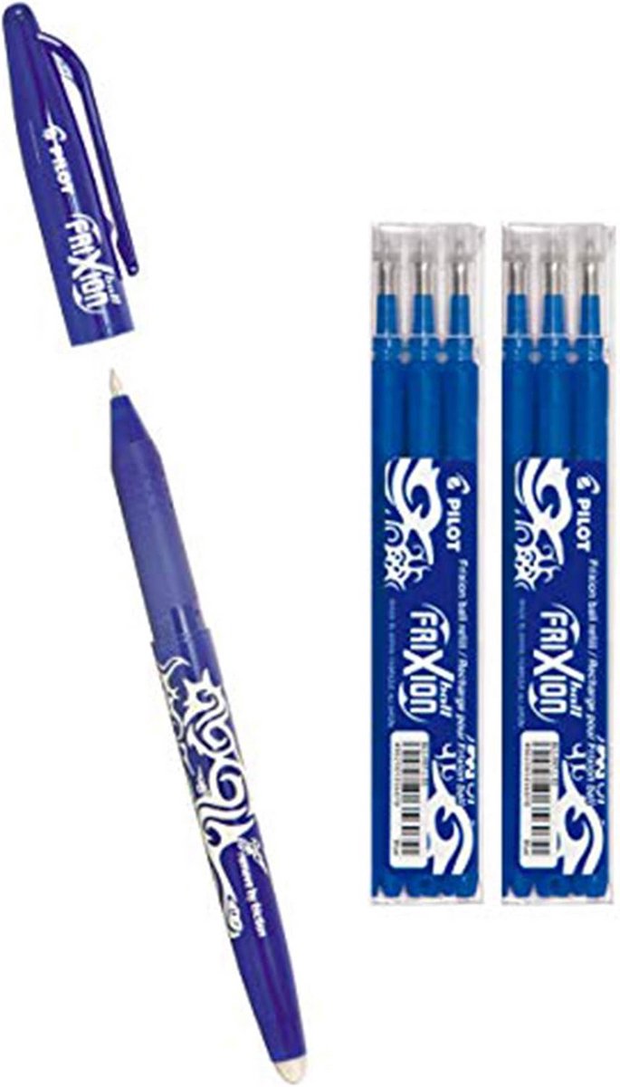 Uitwisbare Pen - Rollerball Pen - Fouten Corrigeren - Inclusief 6 Vullingen - 6 Vullingen - Blauw