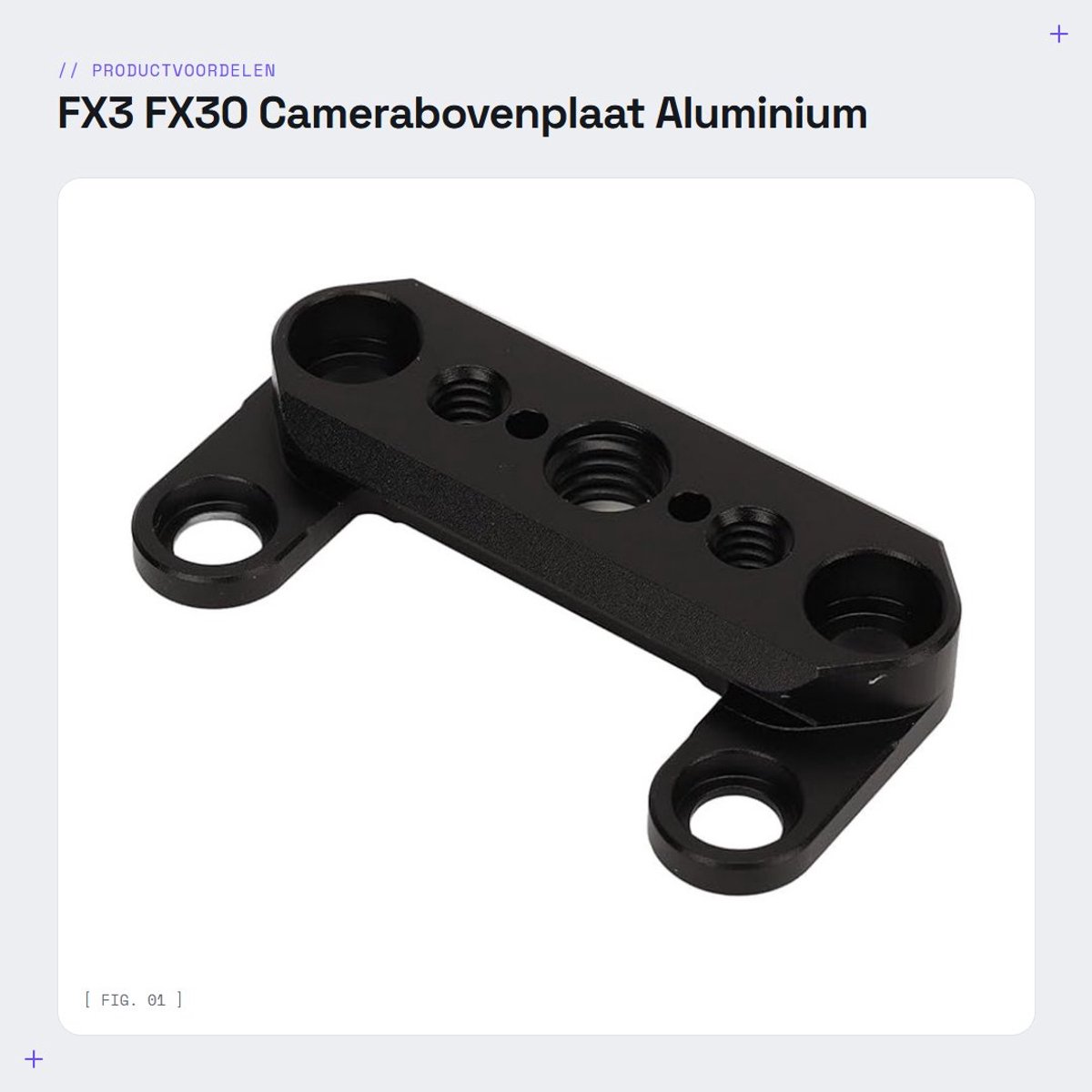Dailygoods- Camerabovenplaat Aluminium - Stabiele Grip - Eenvoudige Installatie - 1/4/3/8 Schroefdraadgaten - Duurzaam - Perfecte Compatibiliteit FX3 FX30 - Camera Rig