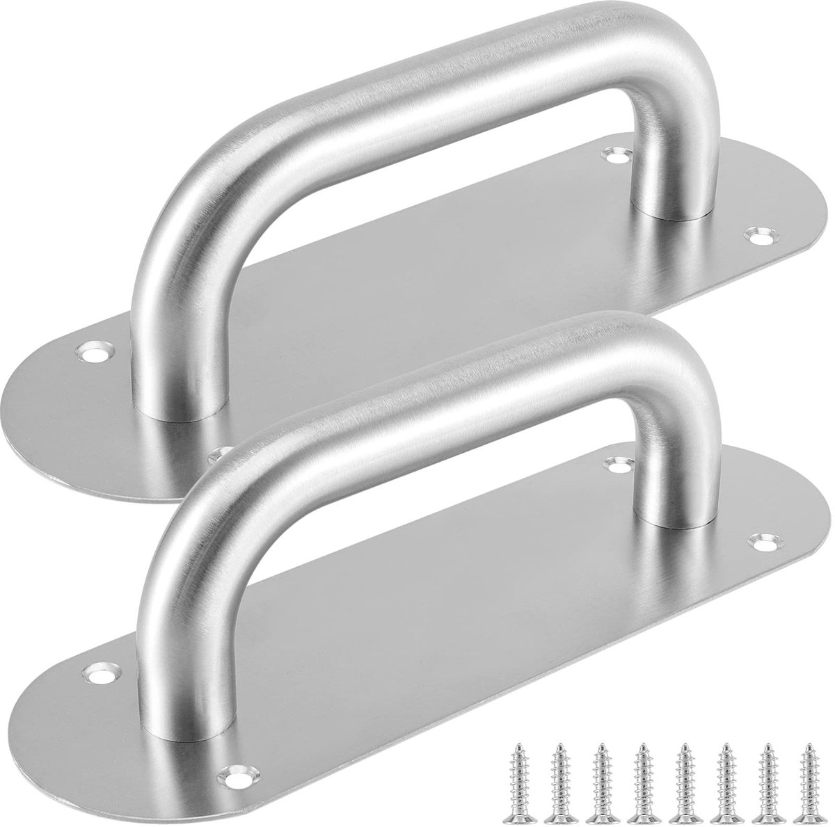 Dailygoods- Schuifdeurgrepen 198 mm - Roestvrij Stalen Deurgrepen - Schuurdeurgrepen - Kastdeurgrepen - Zilver - Inclusief Schroeven