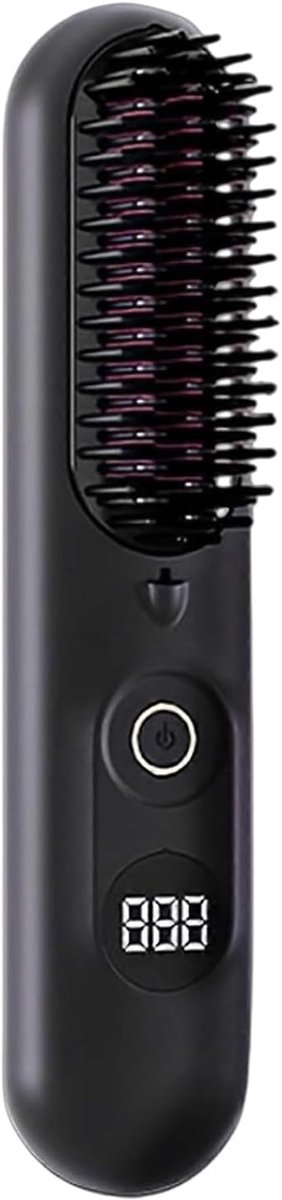 Draadloze haarstijlborstel - oplaadbaar via USB | Keramische coating | 3 temperatuurniveaus | Snel opwarmen | Elektrische stijlkam geschikt voor vrouwen | geschikt voor reizen, vakantie