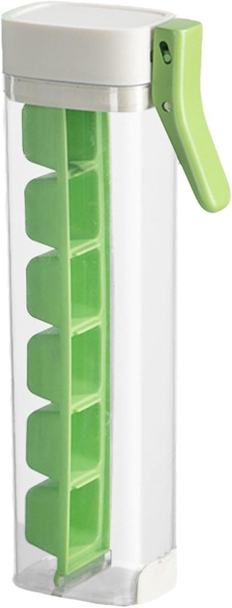 IJsvorm Zes Vakkken - Ijsblokjesmaker Vriezer - Dranken Koelen - Lekvrij Ontwerp - 21 cm Lengte - Groen