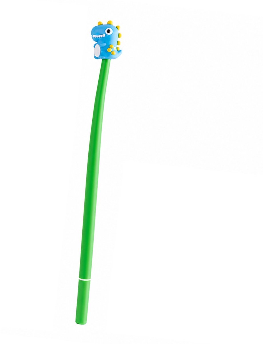 Blauwe Dinosaurus Gelpen - 23 cm Extra Lange Pen - Grappige Dino Schrijfwaren - Cadeau voor Kinderen - Lange Pen met Dino Figuur