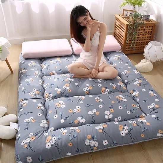 Vloermatras Futonmatras - Opvouwbaar slaapbed - Comfortabel slapen - Traagschuim vulling - 100x200cm - A — afbeelding 3
