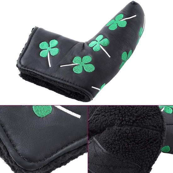 Putter Cover Clover Golf Headcover voor Bladputters, PU Bescherming voor Golfaccessoires (Zwart) van Merkloos — afbeelding 3