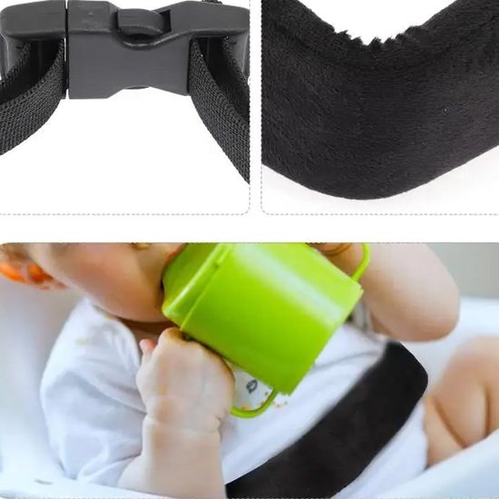 Veiligheidsgordel voor kinderstoel - beschermt baby's - voorkomt vallen - draagbaar - verstelbaar - veiligheidsgordel voor babyzitje - zwart — afbeelding 4