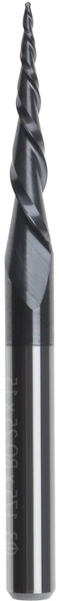 Tapered Neus Frees met 0.25mm Bolneus van Hardmetaal, 2 Snijkanten, TiAIN Coating voor CNC Bewerking en Graveerwerkzaamheden