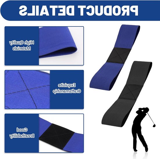 2 Stuks Golf Swing Trainingshulpmiddelen, Elastische Band voor Handbeweging, Professionele Houdingscorrectie voor Beginners en Gevorderden — afbeelding 2