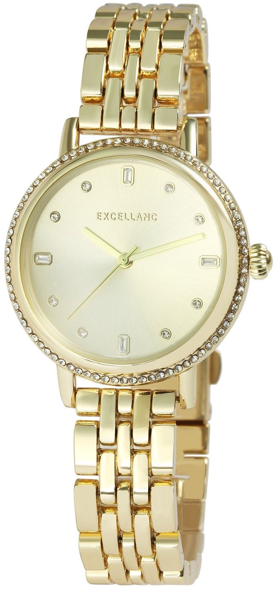 EXCELLANC dameshorloge metaal 1800248 met metalen band, Similibe afwerking, mineraal glas