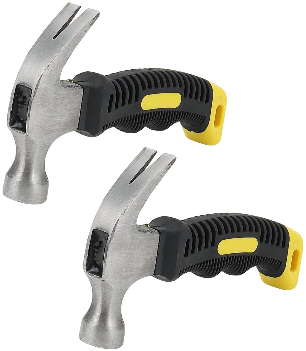 Dailygoods- Klauw Hamer Mini 16 cm - Kleine Klauw Hamer - Koolstofstaal - Duurzaam - Handig voor Binnen/Buiten - Ophanggaatje