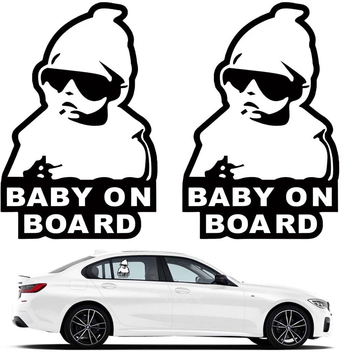 Dailygoods- Autosticker Baby aan Boord - 2 Stuks - Duidelijke Waarschuwingsfunctie - Weerbestendig - Geschikt voor Achterruit/Bumper - Verhoogt Veiligheid - Waarschuwingssticker
