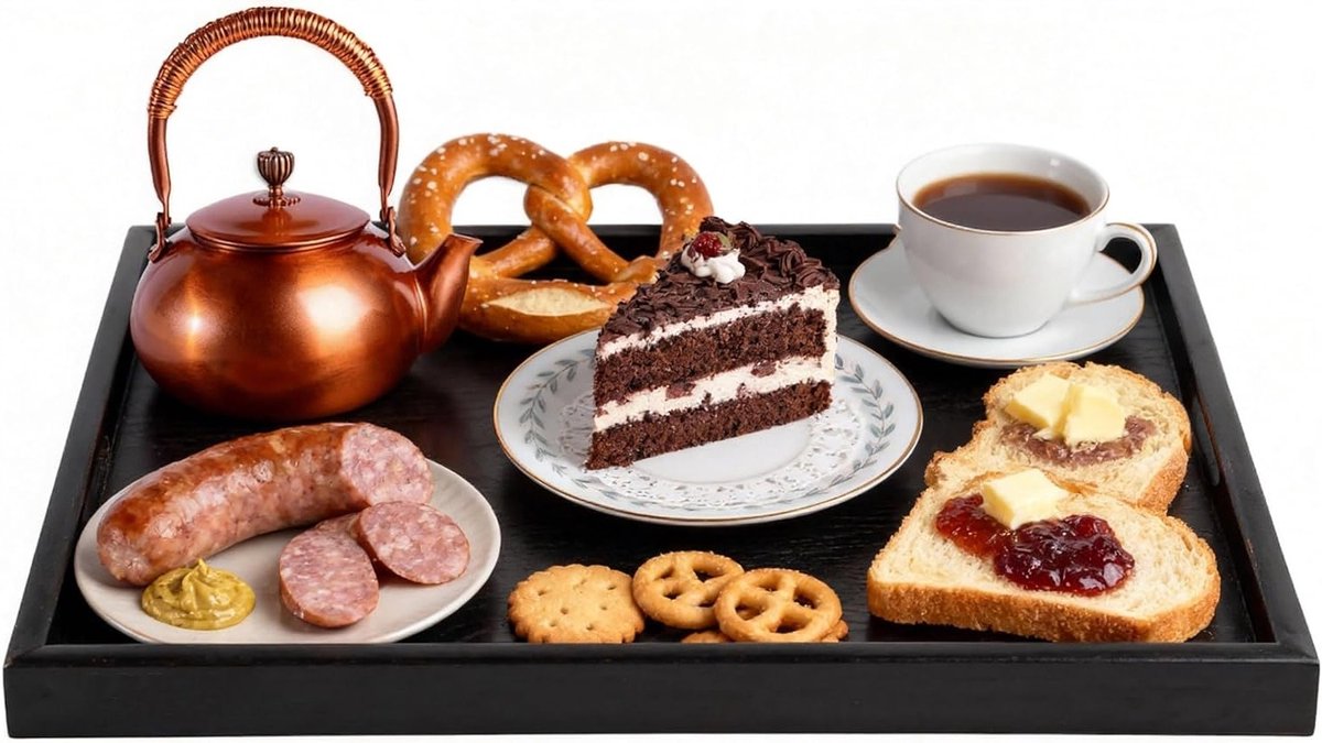 Houten Dienblad - Serveerblad Tafel - Dranken Serveren - Verhoogde Randen - 30x24cm - Zwart