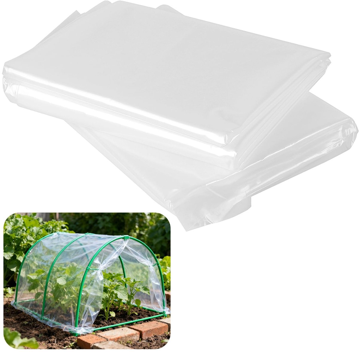 Dailygoods- Polyethyleen Laken 2M x 15M - Heavy Duty - Plasticfolie Snijder - Tuin Cover - Waterdicht - Scheurbestendig - Bescherming tegen elementen - Plastic Folie
