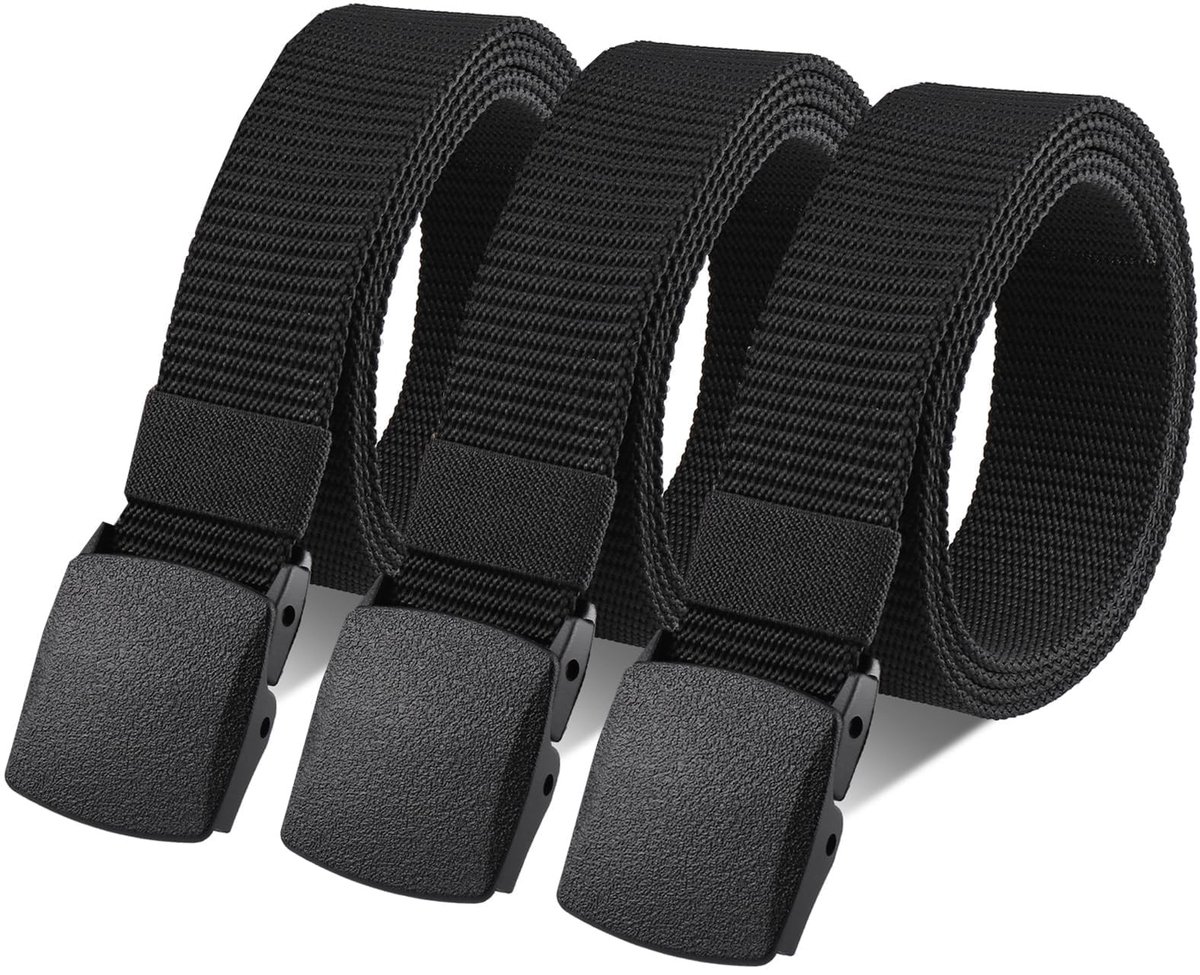 Dailygoods- Werkriemen Heren - 3 Stuks - Verstelbare Riemen - Duurzame Nylon - Kunststof Gesp - Antislip Veiligheidsriem - Stofriem