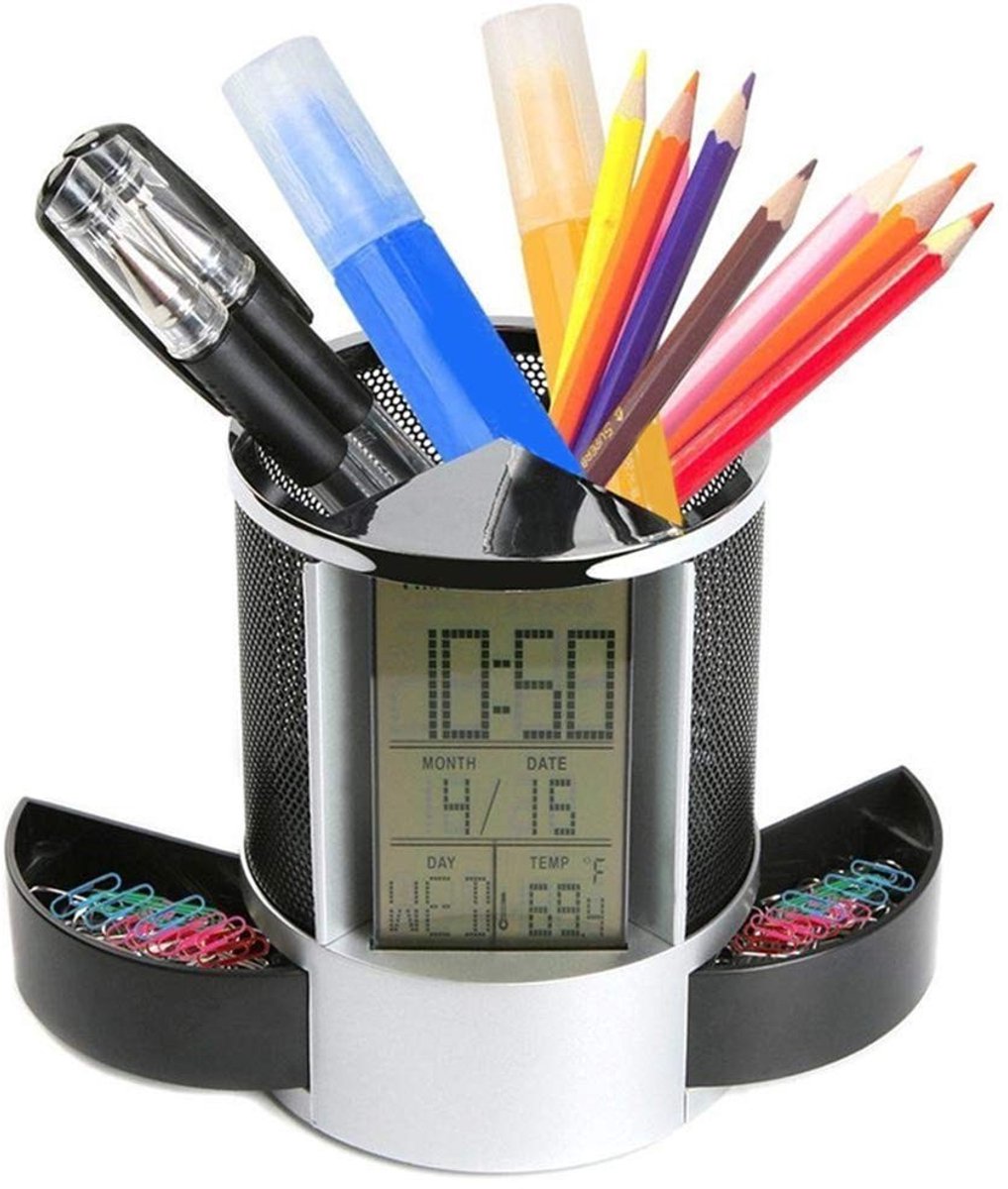 Dailygoods - Multifunctionele Bureau Organizer met LED, Timer en Thermometer