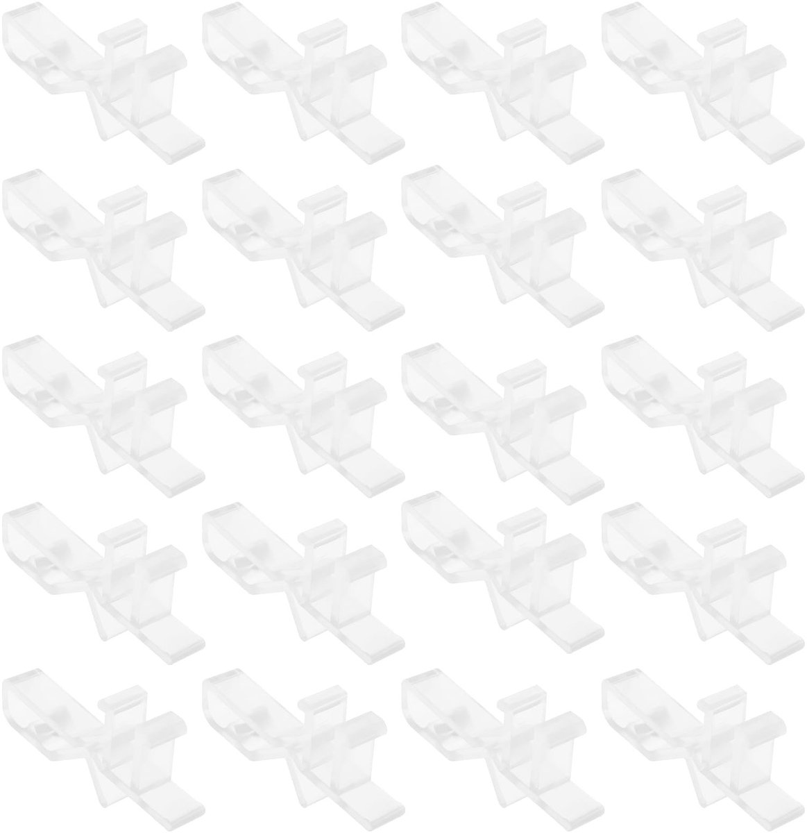 Dailygoods- Valance Clips 20 Stuks - Hout/Faux Houten - 46mm Lengte - Duurzaam POM - Eenvoudige Installatie - Veilig Grip - Gordijnclips