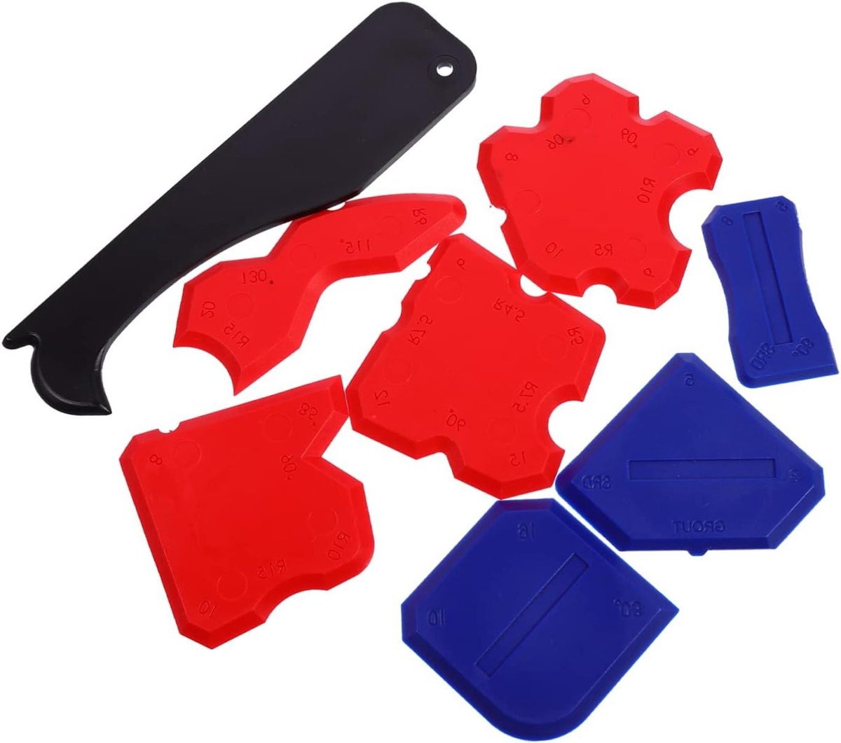 Kit Verwijderaar Set - Afschraper Tool - Kit Verwijderen - Siliconen Mond Applicator - 16.5 x 4 cm - Rood