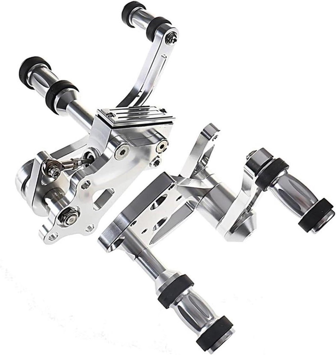 Voetsteun Kits - Motor Voetsteunen - Verbeterd Rijcomfort - Duurzaam Billet Aluminium - 1 Sets - Zilver