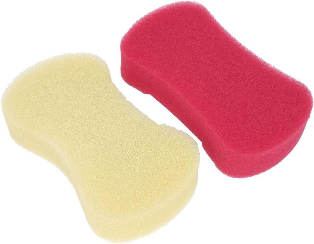 Auto Was Spons - Schoonmaak Spons - Auto Reinigen - Zacht Materiaal - 2 Stuks - Rood Geel