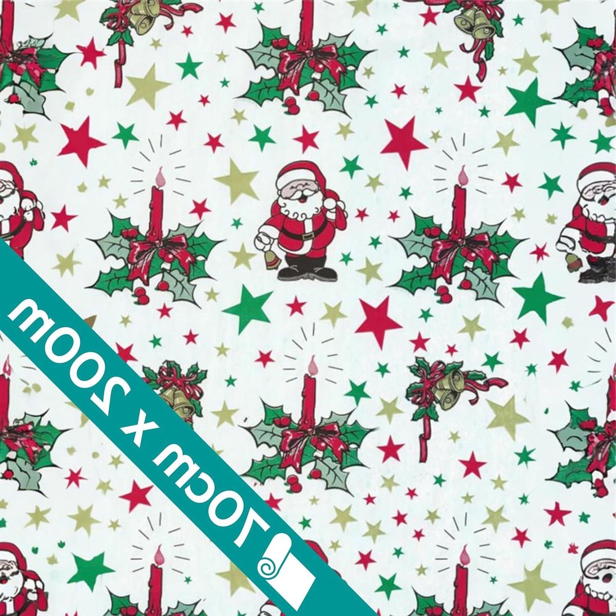 Kerstcadeaupapier Rol - Inpakpapier Kerst - Geschenken Verpakken - Hoge Kwaliteit 70 g/m² - 70 cm x 200 m - Wit