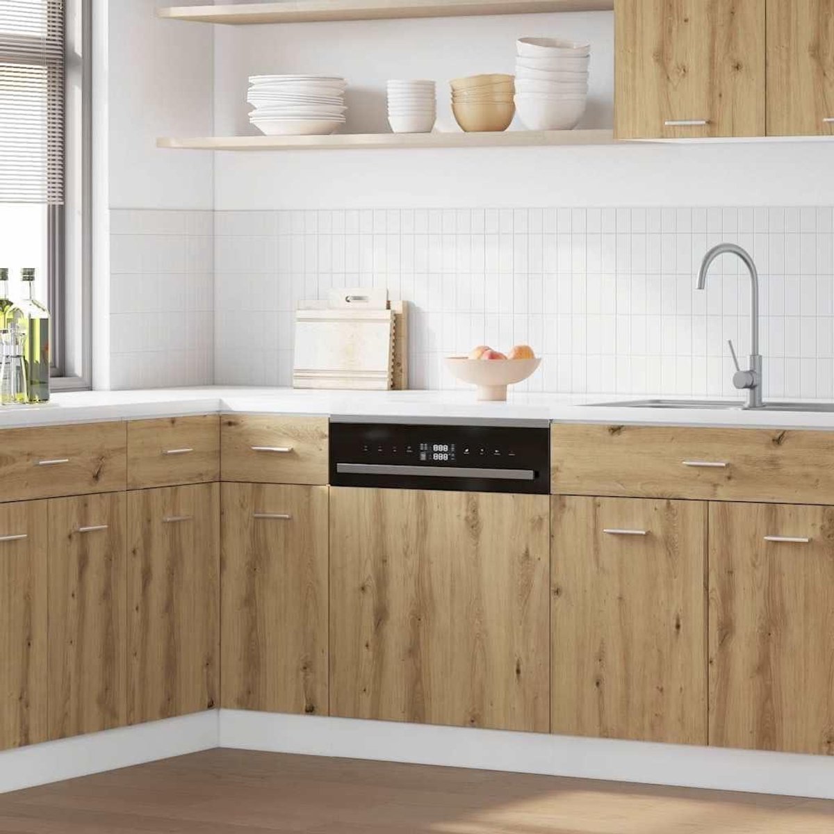 Vaatwasserpaneel Keukenfront Keuken Integratie Vochtbestendig Materiaal 45 x 67 cm Eiken