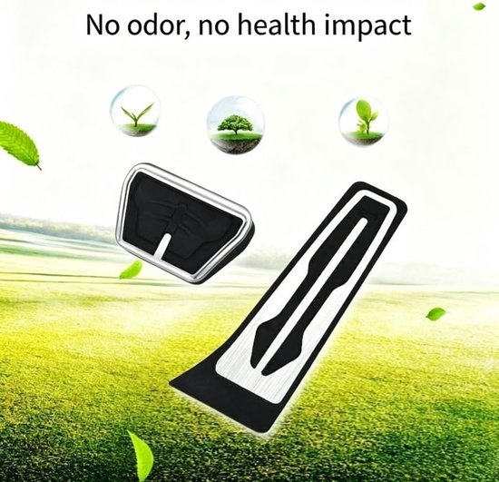 Auto Pedaalhoezen - Sportpedalen Rem Gas - Verbeteren Rijveiligheid - Antislip Rubber - 2 Stuks - Zilver Zwart — afbeelding 3