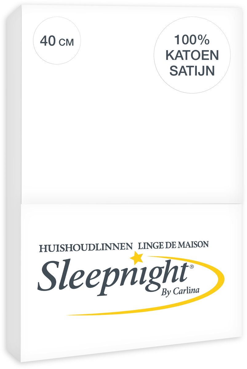 Sleepnight Hoeslaken Satijn 40 cm Wit - 160 x 200 cm - [Wit]