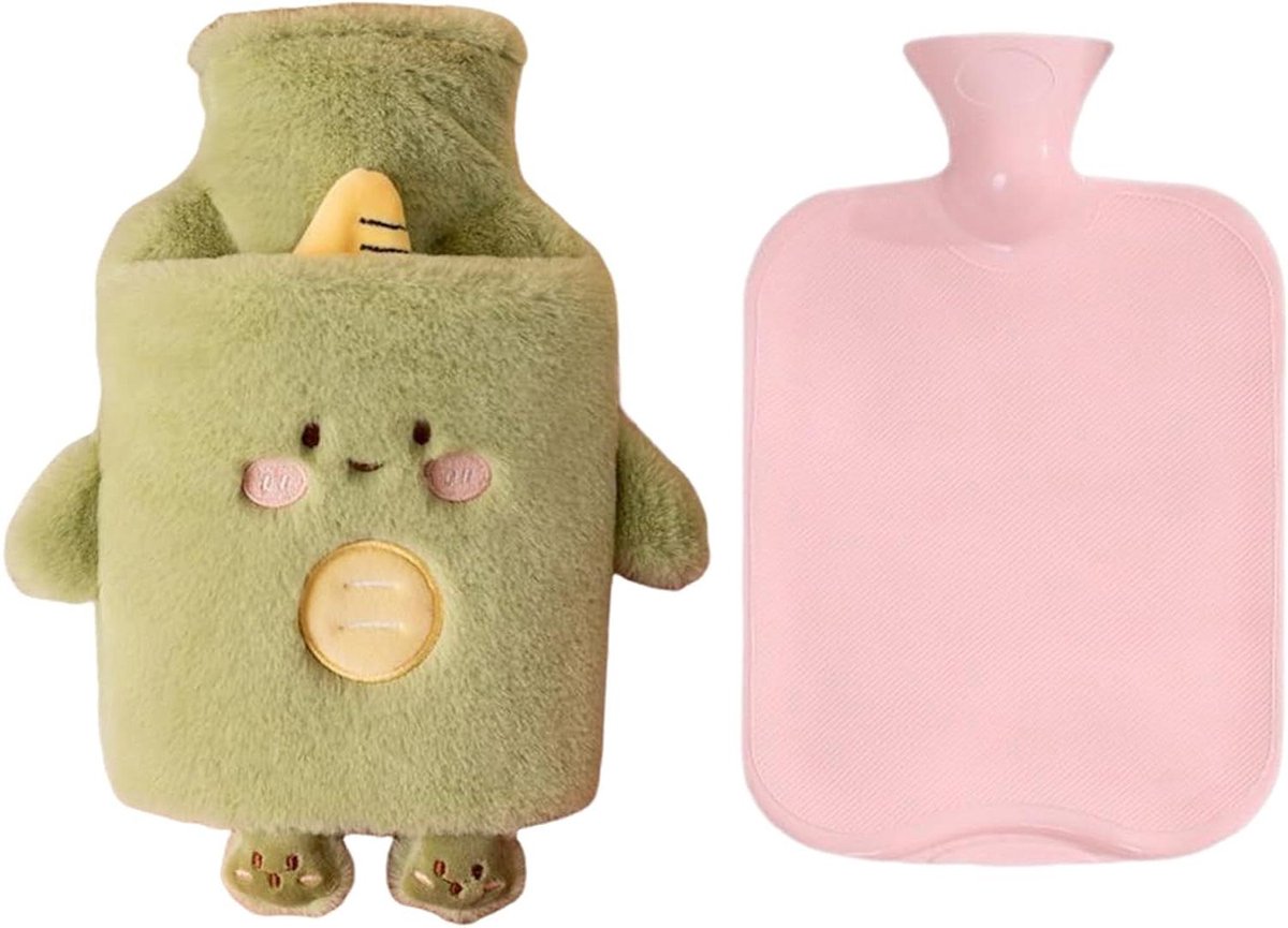 Fuzzy Warmwaterkruik - Pluche Warmtezak - Warmte Comfort - Dubbellaags Verzegeld - 25 x 18 cm - Grijs
