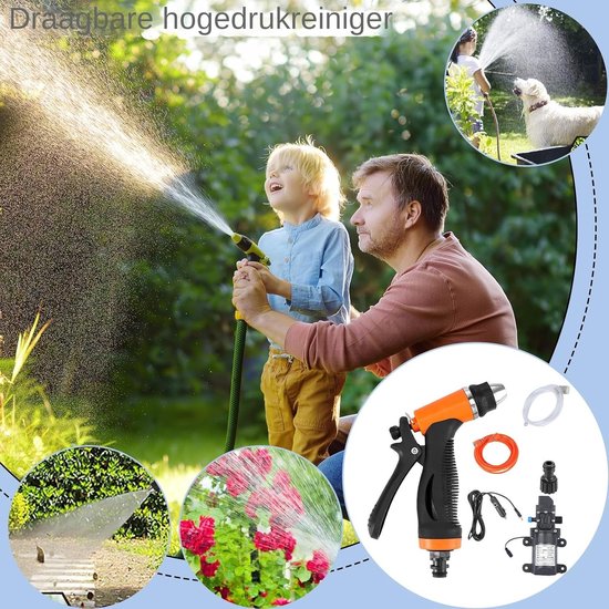 Elektrische Hogedrukreiniger - Draagbare Reiniger - Auto en Terras Reinigen - Automatische Stop Functie - 1.15 kg - Uniek — afbeelding 2