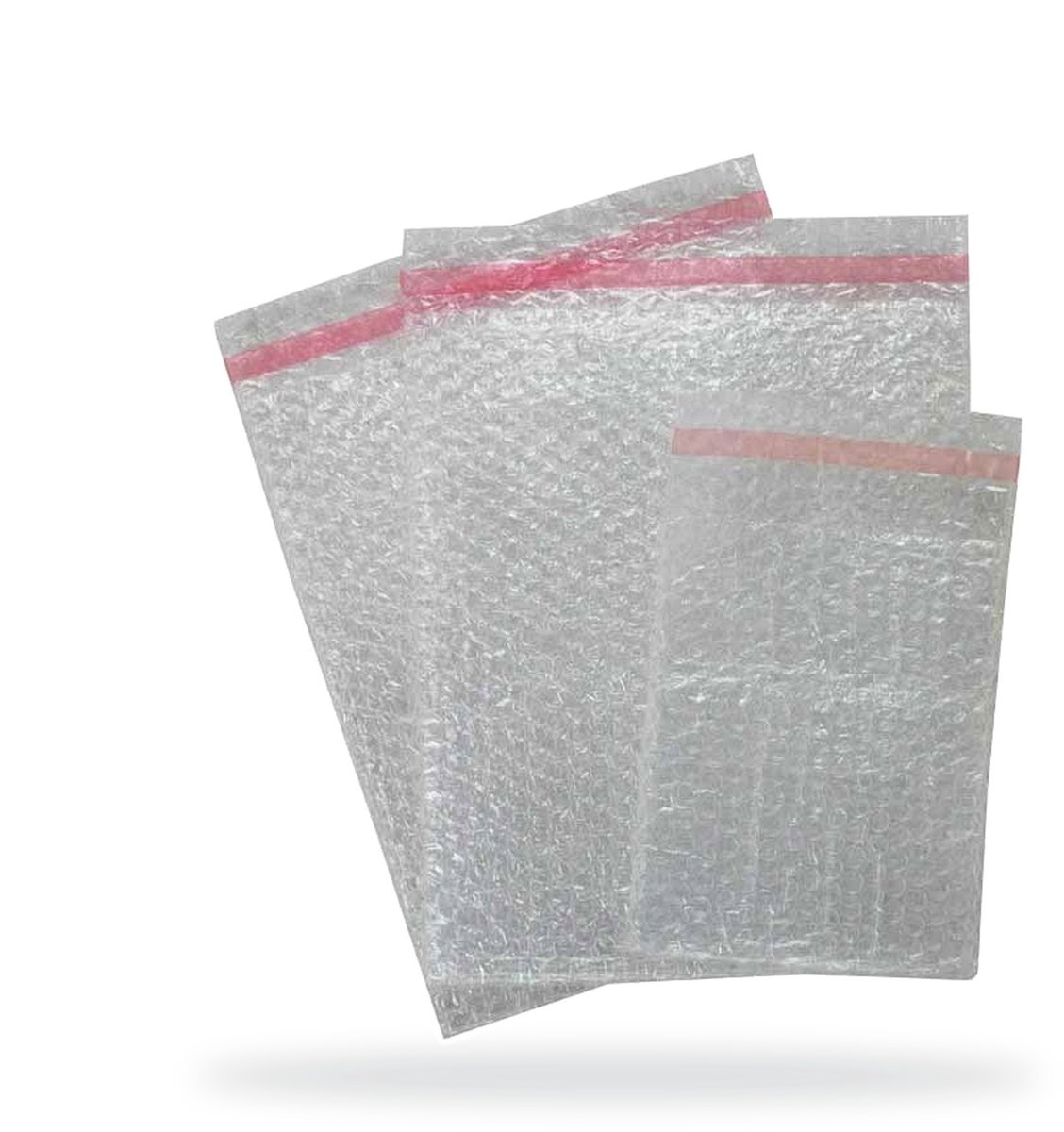 Inpakr Noppenfolie Zakjes Transparant - 250 x 400 + 50 mm - 3-laags (10 mm nop) | 80 micron - Plakstrip - 200 stuks