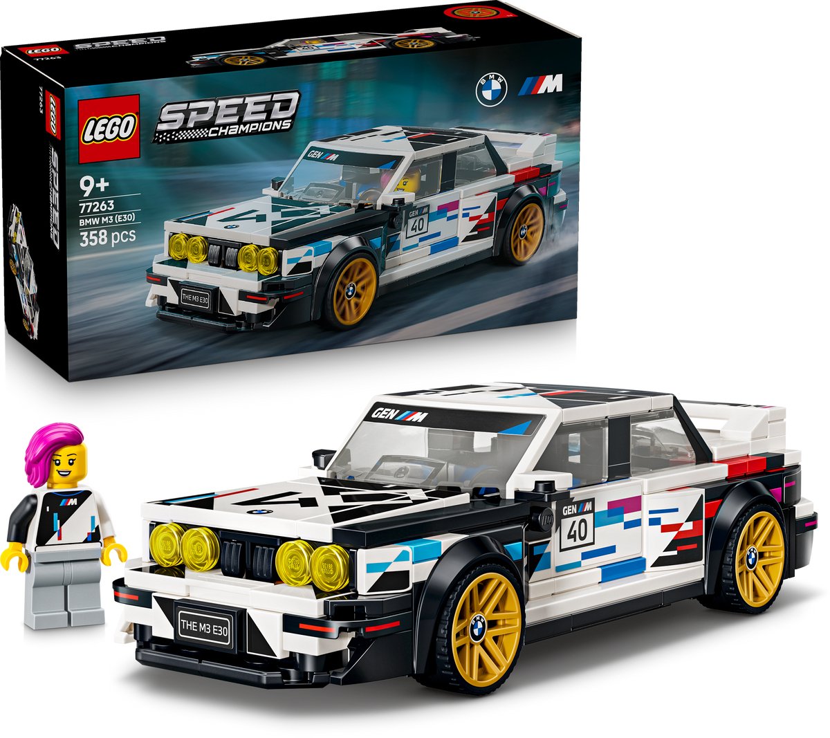 LEGO Speed Champions BMW M3 (E30) Auto Bouwpakket voor Kinderen en Kinderkamer Decoratie 77263 — afbeelding 7
