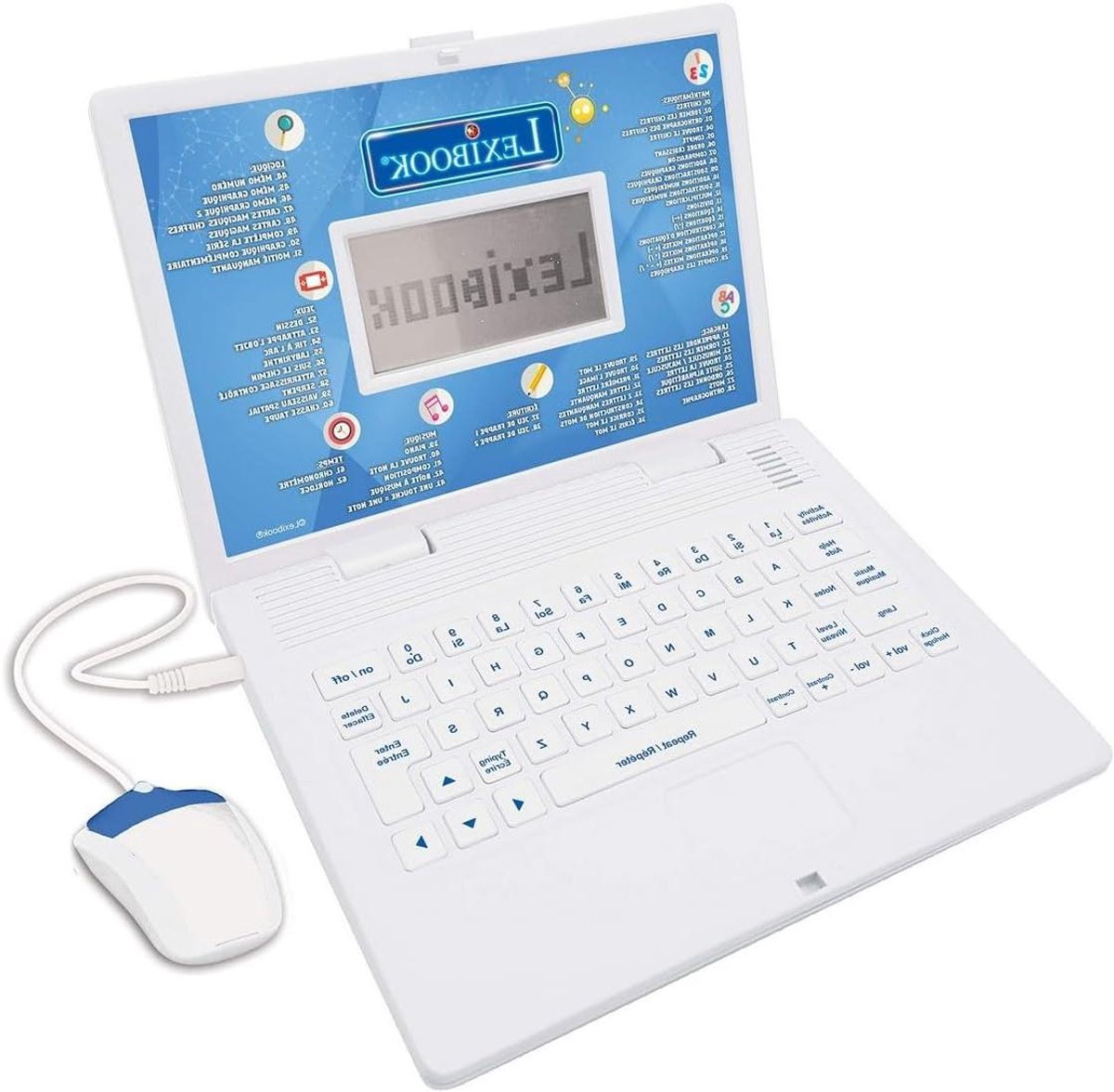Educatieve Laptop - Kindertablet Leercomputer - Kinderen Leren Spelenderwijs - 124 Franse Engelse Activiteiten - Middelgroot - Wit