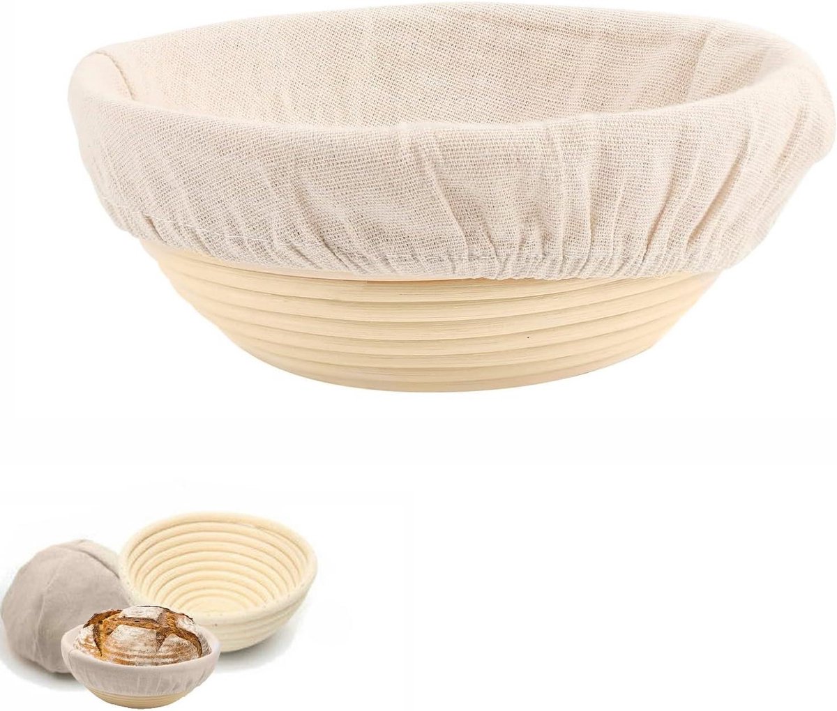 Broodbanner mand - Rijsmand zuurdesem - Brood bakken fermenteren - Natuurlijk rotanriet - 23 cm x 8.5 cm - Niet gespecificeerd