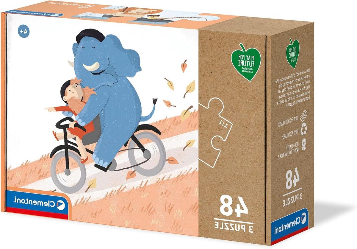Legpuzzel Kinderen - Puzzel Set - Milieubewust Spelen - Gemaakt van Gerecycled Materiaal - 32 x 22 cm - Meerdere Kleuren