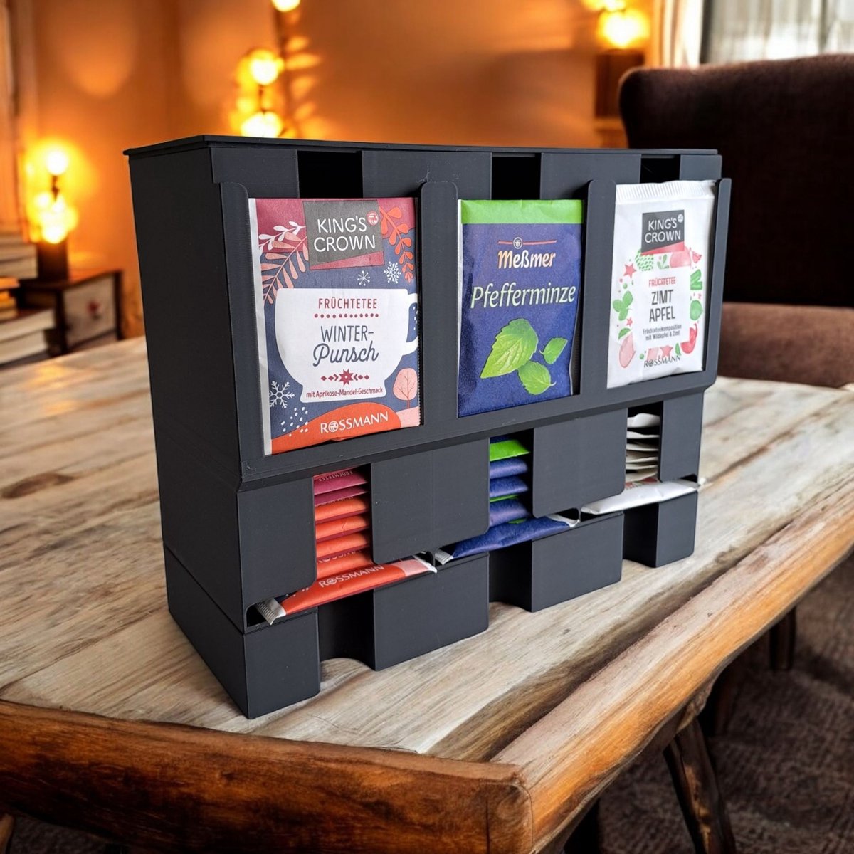 Skushy Theezakjes Organizer – Theezakjes Houder & Opbergbox – Keuken Organizer voor Thee – Compacte Tea Bag Standaard voor Keukenkast & Aanrecht
