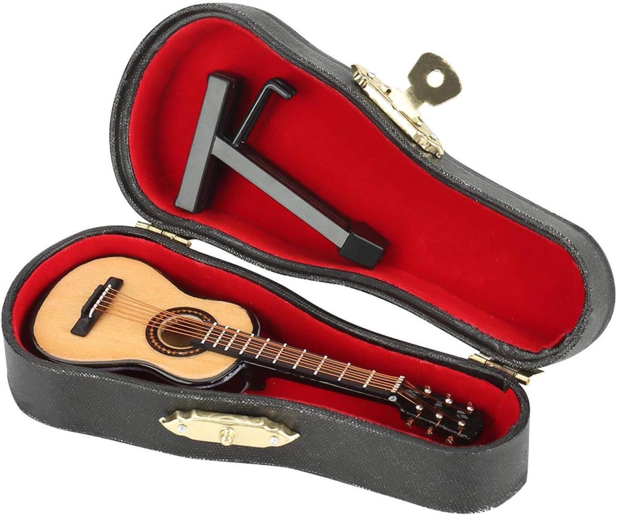 Gitaar Model Decor - Miniatuur Simulatie Gitaar - Kantoor Thuis Decoratie - Handgemaakt Houten Vakmanschap - 10 cm - Standaard