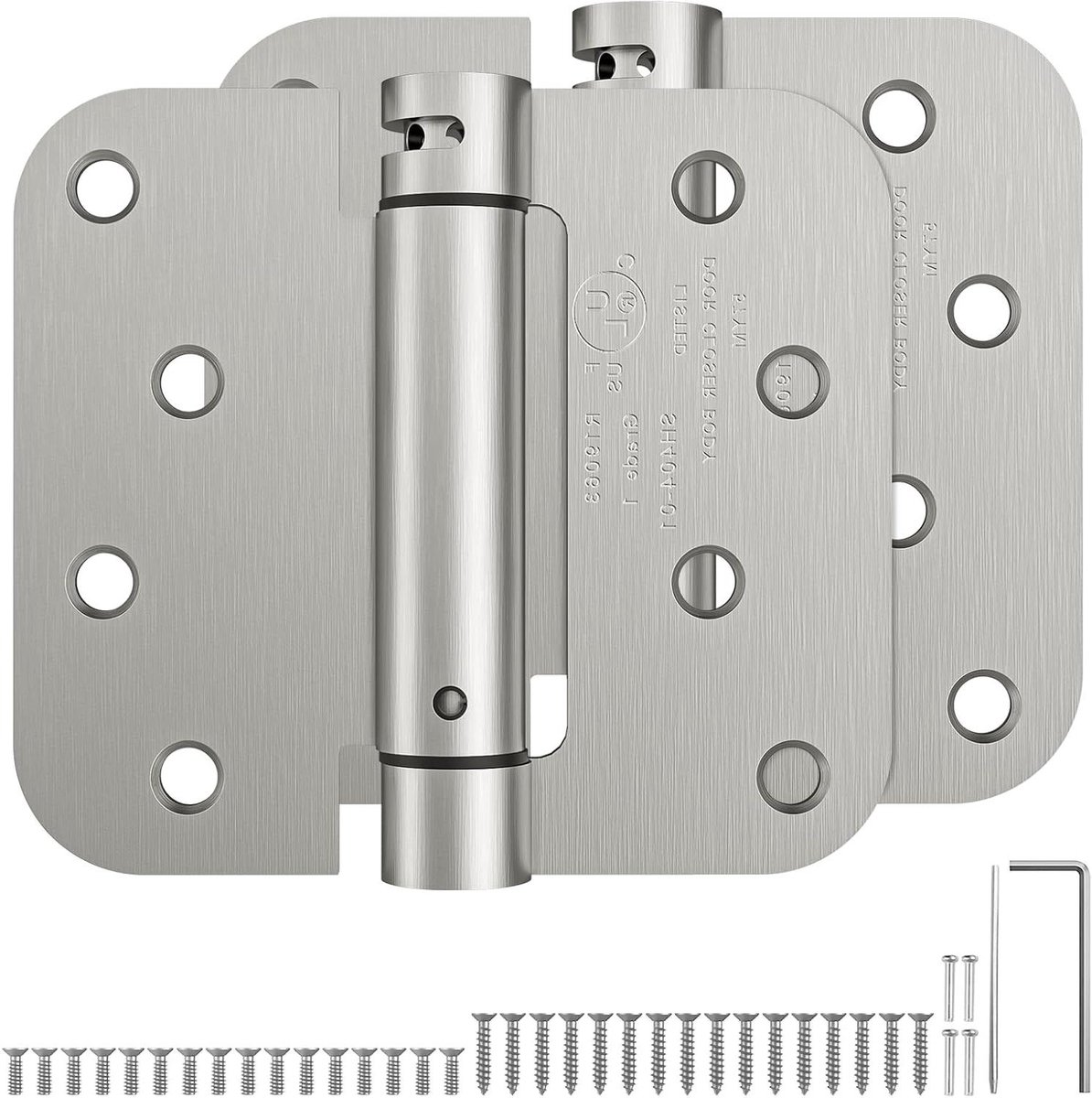 Zelfsluitende Scharnieren - Veerbelaste Scharnieren - Deuren Automatisch Sluiten - Verstelbare Spanning - 10.5 cm - Geborsteld Nikkel