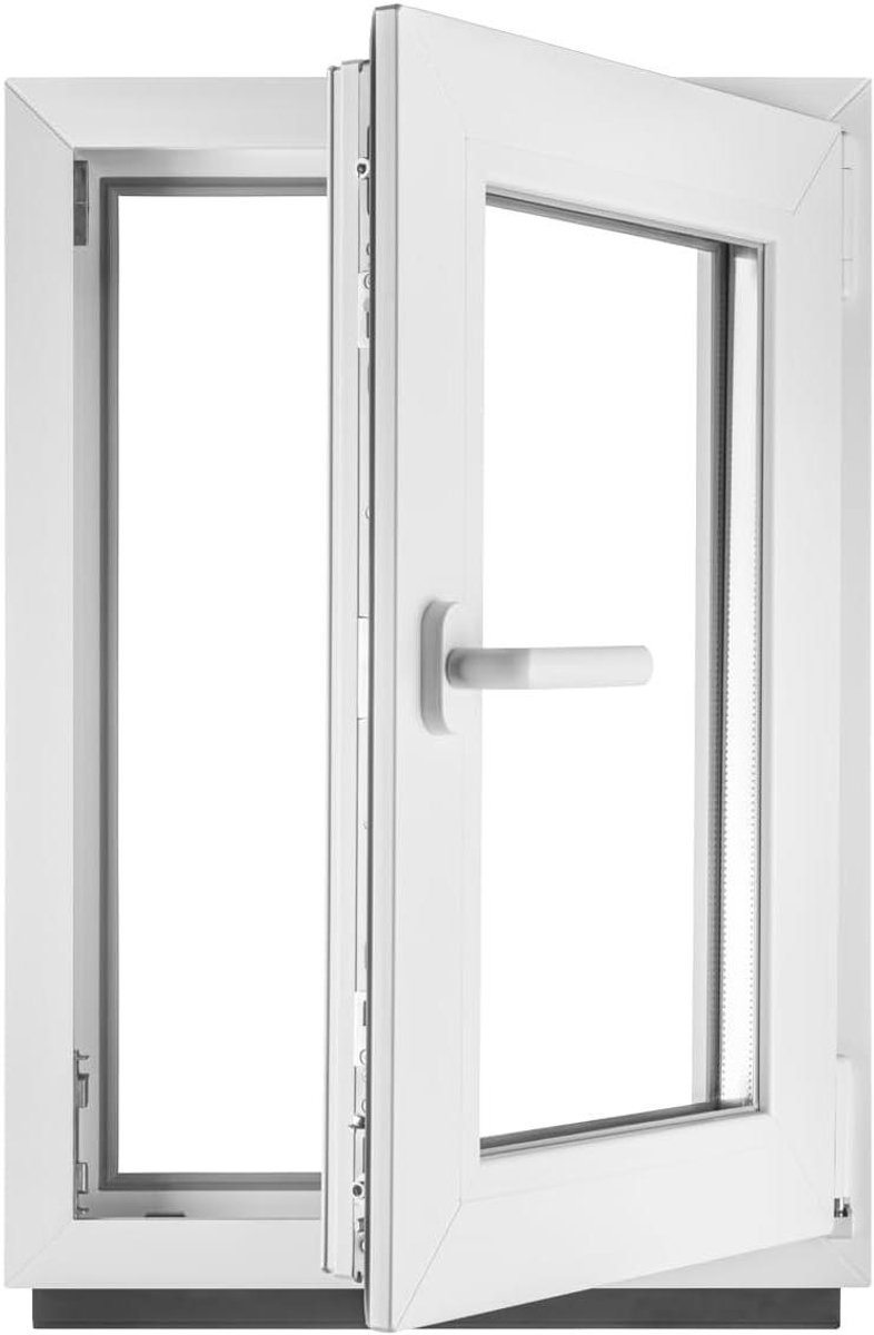 Kunststof Kelderraam - Draai-kiep raam - Ventileren en Licht Toevoegen - Dubbele Beglazing 32mm - 80 x 90 cm - Wit