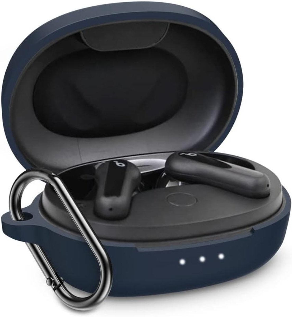 Siliconen Hoesje - Draagbare Case - Hoofdtelefoon Beschermen - Compatibel met Draadloos Opladen - 50 g - Marineblauw