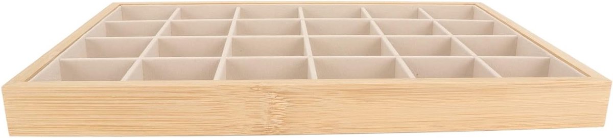 Sieradenorganizer met 24 Compartimenten, Ideaal voor Laden en Beurzen, Hout en Multifunctioneel