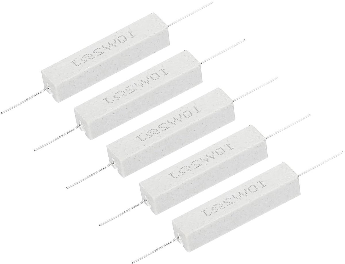 Keramische Weerstanden - Cement Weerstanden - Elektronica Reparatie - Hoge Vermogensdissipatie - 2 Ohm 10W - Wit