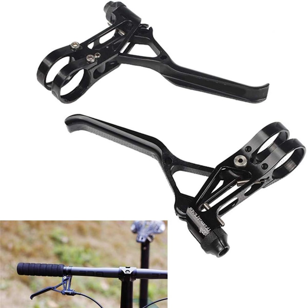 Fiets remhendels - V remhendels - Fietsen - Ultralicht CNC - 64 gram - Zwart